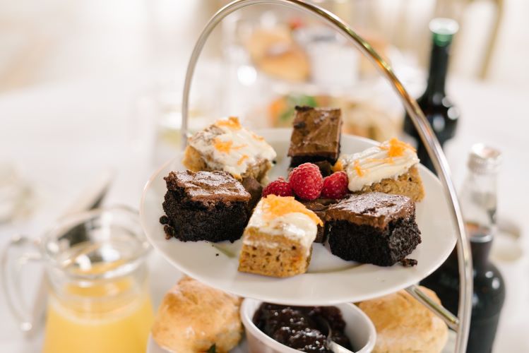 Afternoon Tea wedding catering at the Temple of Peace Vegan cake selection