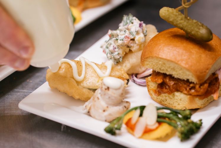 Wedding catering canapés at Fonmon Castle